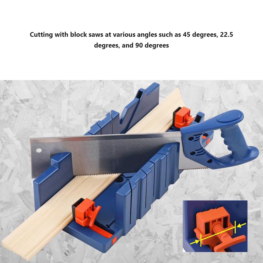 Garvee Mitre Box 12 Pollici con Sega da 14 Pollici - ABS Robusto per Falegnameria, Tagli Precisi 45° e 90° - Baseboard, Woodworker, Carpenter