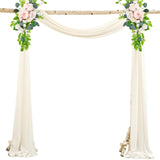 Garvee Tenda da esterno in tulle per matrimoni, drappeggio sospeso in tessuto di garza, 2 piedi x 18 piedi, materiale morbido bianco avorio - avorio