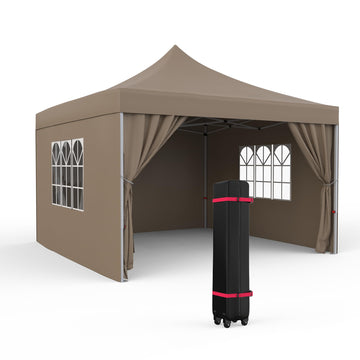 Padiglione pop-up Garvee 10x10 piedi con 4 pannelli laterali, impermeabile, protezione UV, portatile per giardino ed eventi, blu