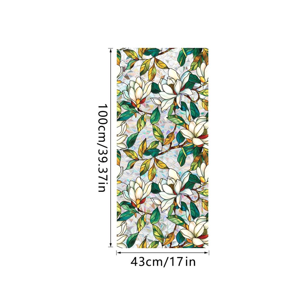 Pellicola per finestre statica Garvee, motivo vegetale, incisa in 3D, anti-sole, elettrostatica, riutilizzabile, 45x100 cm, soggiorno e cucina