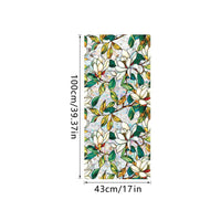 Pellicola per finestre statica Garvee, motivo vegetale, incisa in 3D, anti-sole, elettrostatica, riutilizzabile, 45x100 cm, soggiorno e cucina