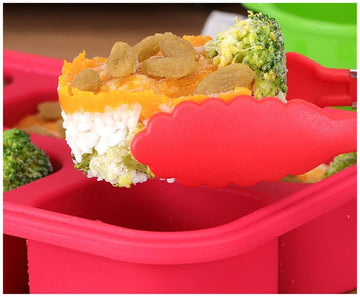 Contenitori per congelatore in silicone Garvee con coperchio, 4 cubetti, senza BPA, impilabili, blu, per congelatore e cucina, salvaspazio