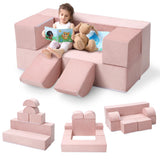 Garvee Divano Modulare per Bambini 6 Pezzi Morbido Schiuma Alta Densità Rosa Playroom Camerette - Pink