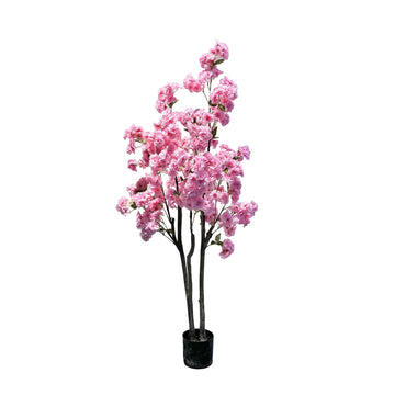 Albero di ciliegio artificiale Garvee da 1,5 m, bassa manutenzione, plastica, tronchi regolabili, vaso robusto, uso interno ed esterno, realistico, multicolore