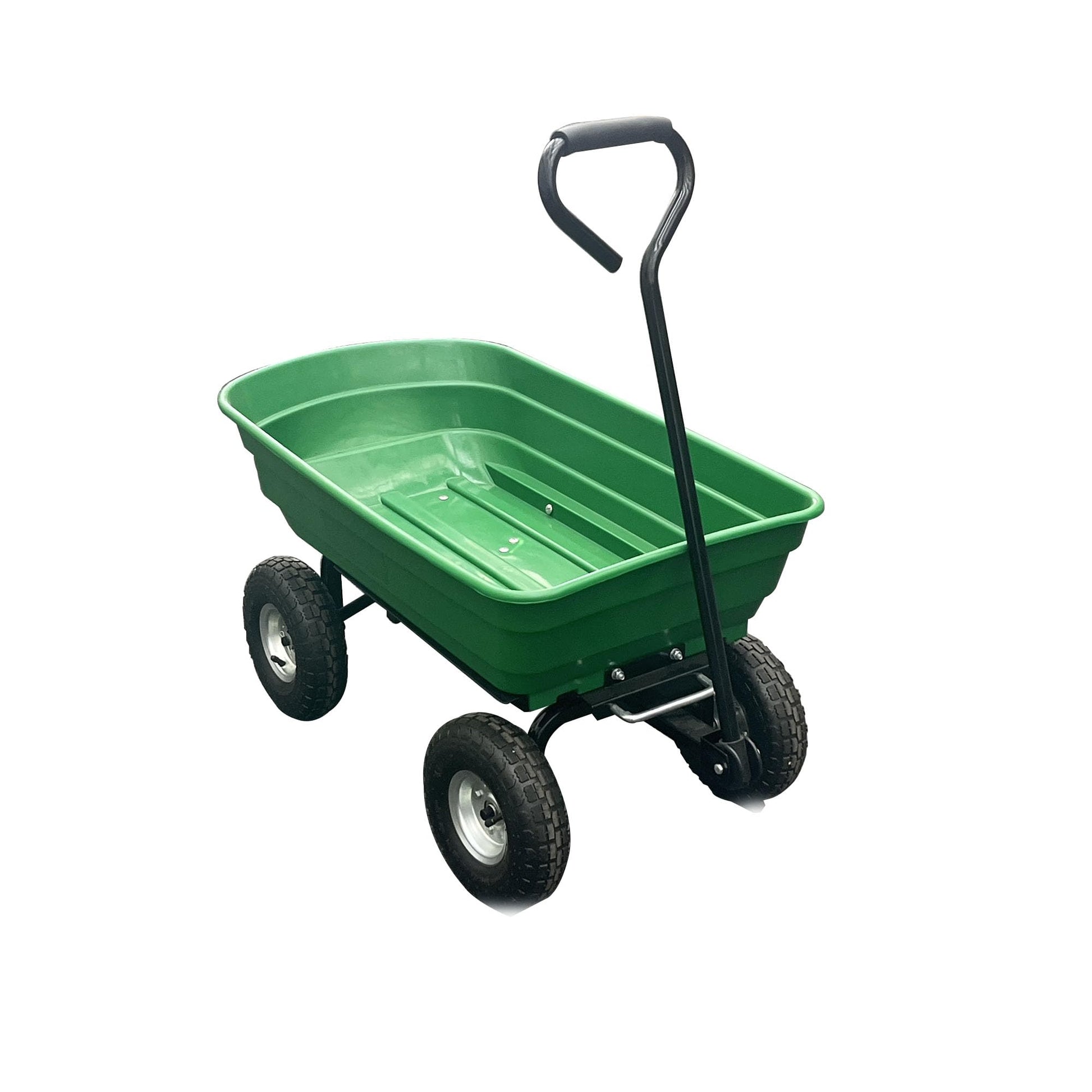 Carriola Garvee Garden 4 Ruote per Festa del Papà | Capacità 600 libbre, Acciaio e Polietilene Verde, Giardino e Cortile 36,2x19,8 pollici