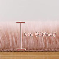 Tappeto in pelliccia sintetica GARVEE, soffice tappeto in pelle di pecora rosa per la cameretta dei bambini, 60x160 cm, lavabile in lavatrice