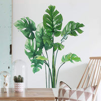 Adesivi murali Garvee Tropical Plants 30 x 90 cm in vinile verde decorativo per soggiorno, camera da letto, cucina, bagno
