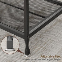 Garvee Couchtisch Vintage Rettangolare in MDF e Metallo, Industriale Retro, 101x50x48 cm, Nero