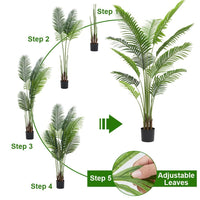 Palma artificiale Garvee da 6 piedi con foglie realistiche, flessibile e facile da curare per casa e ufficio, set e PE, base stabile, verde