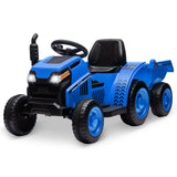 Trattore elettrico Garvee 6V, trattore cavalcabile per bambini, blu con clacson e aspetto realistico del trattore per gite in giardino e giochi all'aperto in fattoria per bambini dai 3 anni in su - Blu