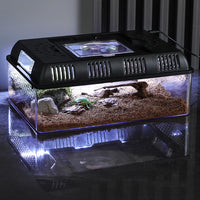 GARVEE Rettile Tank Rettile Feeding Box con funzione di ingrandimento luminosa per habitat Recinto ventilato Terrario di riproduzione per insetti Rettili Anfibi