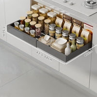 Cassetto telescopico estensibile Garvee, organizer per mobili da cucina, 42 cm x 32 cm x 7,5 cm, nero, salvaspazio e versatile