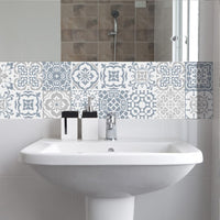 GARVEE 24 pezzi adesivi per piastrelle in vinile autoadesivi vintage per cucina e bagno 10x10 cm grigio resistenti all'acqua e al calore