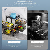 Carrello da cucina in acciaio Garvee 5 in 1, carrello girevole per frutta e verdura con 4 ruote per soggiorno e cucina, design mobile multistrato