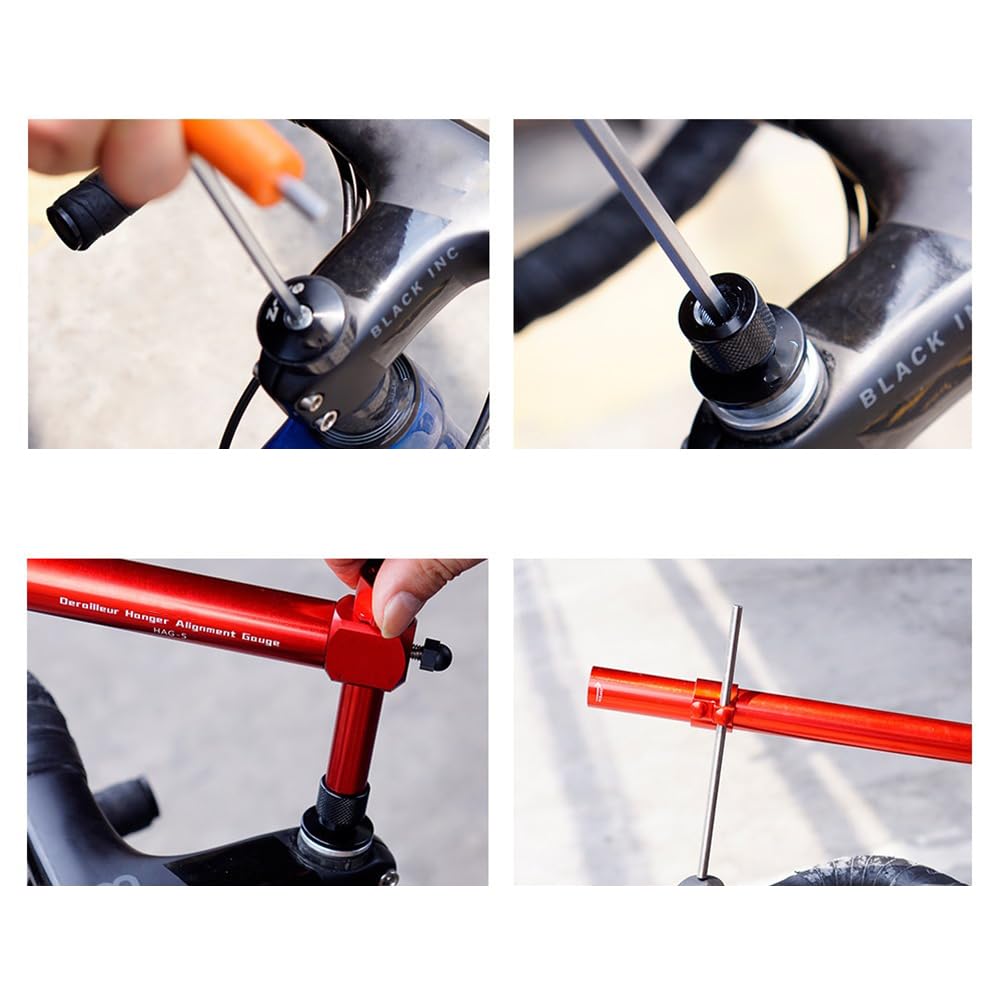 Garvee Strumento di Regolazione Deragliatore in Lega di Alluminio - Precisione Orizzontale, Design Compatto - Per Bici da Corsa e Strada, Robusto, Portatile