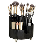 Garvee Organizzatore Cosmetici Bagno Girevole - Plastica Resistente - Nero - Per Trucco E Toeletta - Salvaspazio - Scomparti Regolabili