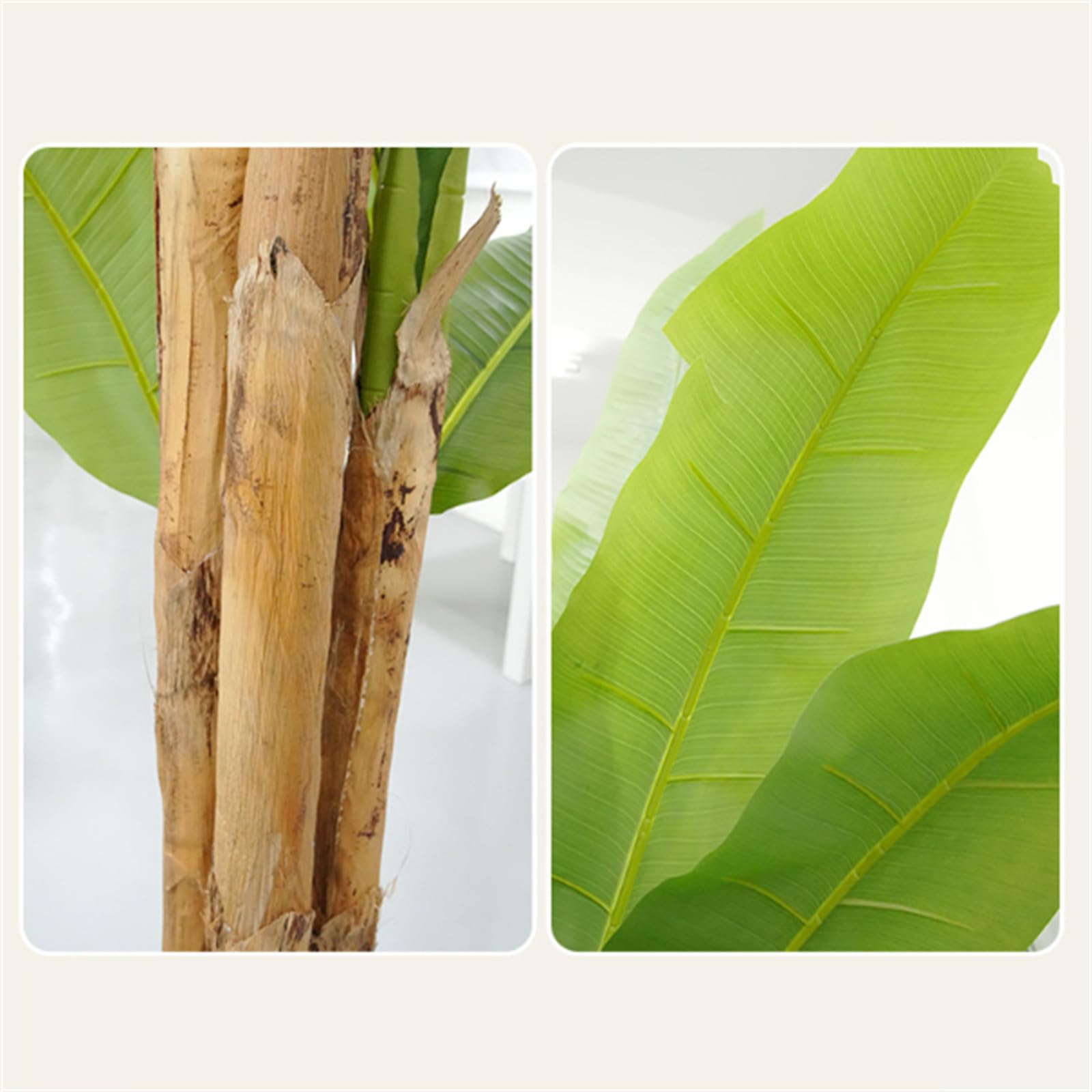 Pianta di banana artificiale Garvee da 6,2 piedi con foglie in PEVA e rami regolabili per decorazioni per la casa e l'ufficio, vaso di plastica, facile da pulire, verde
