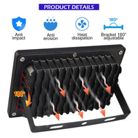 Garvee 2 x Foco LED Blacklight UV 30W, impermeabile IP66, 150 LED luce nera per feste, bar, decorazioni di Halloween, illuminazione fluorescente