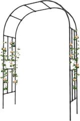 Garvee Arco Da Giardino In Metallo Nero - Supporto Robusto Per Piante Rampicanti - Elegante E Resistente - 8 Picchetti - Matrimoni E Feste All'Aperto - Nero