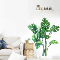 Adesivi murali Garvee Tropical Plants 30 x 90 cm in vinile verde decorativo per soggiorno, camera da letto, cucina, bagno