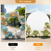 Garvee, telo copri-sfondo rotondo da 6,5 piedi, telo copri-arco per matrimonio, diametro 2 m, spandex elasticizzato bianco