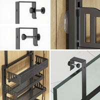 Porta spezie da appendere alla porta Garvee, portaoggetti da appendere alla porta a 10 ripiani, portaoggetti da appendere alla porta in metallo con ganci, organizer da appendere per cucina, dispensa, soggiorno, 41,5 x 13 x 154 cm, nero