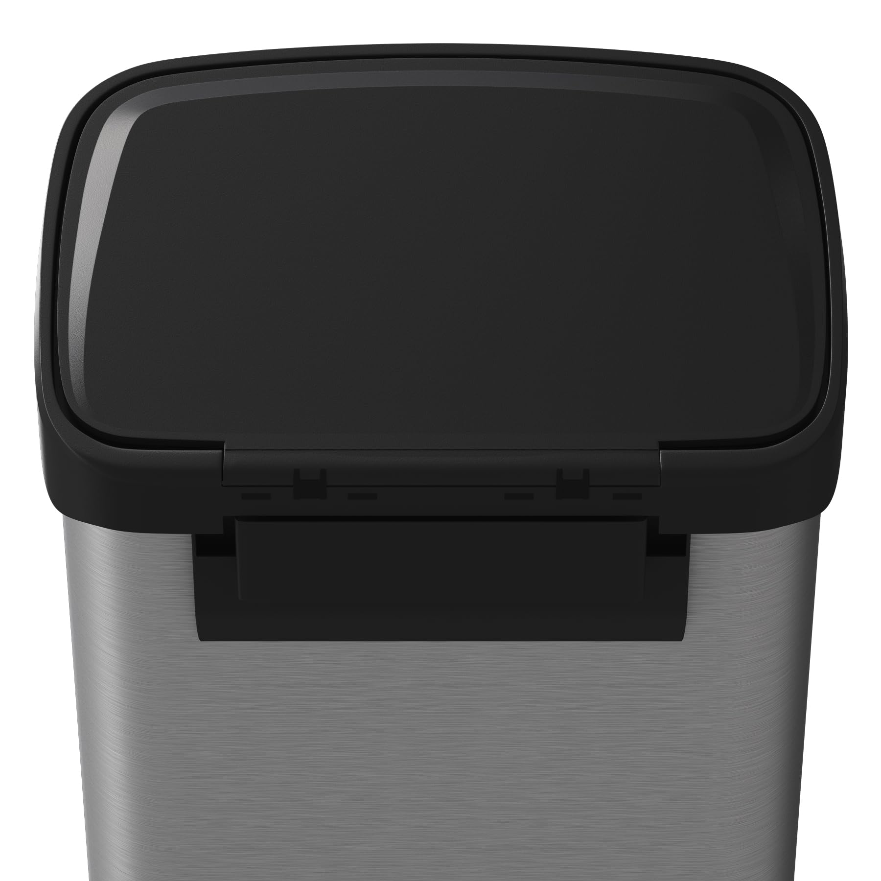 Pattumiera Garvee in acciaio inox da 13 galloni con coperchio, chiusura ammortizzata, maniglia ergonomica, argento, per isola cucina, grande, antiruggine