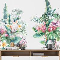Adesivi murali autoadesivi Garvee 2 pezzi con foglie tropicali per camera da letto e soggiorno, 30 x 90 cm, carta da parati decorativa
