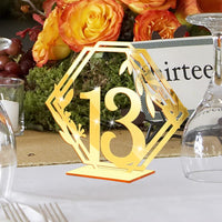 Garvee Set 3D Numeri Tavolo Matrimonio Acrilico Oro Specchio Sechseck Design Elegante Robusto 1-15
