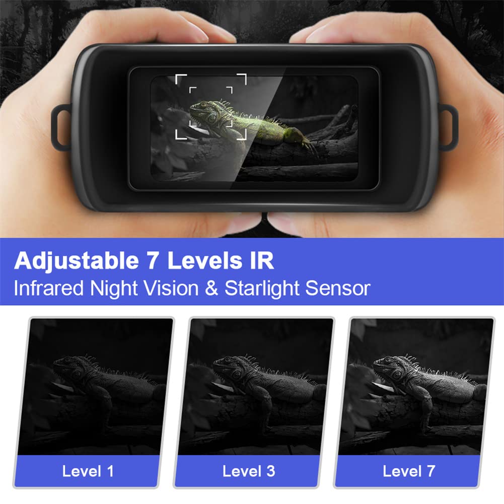 Dispositivo per la visione notturna Garvee R6 Binocolo digitale a infrarossi con portata di 300 m, per caccia, osservazione e sorveglianza, nero