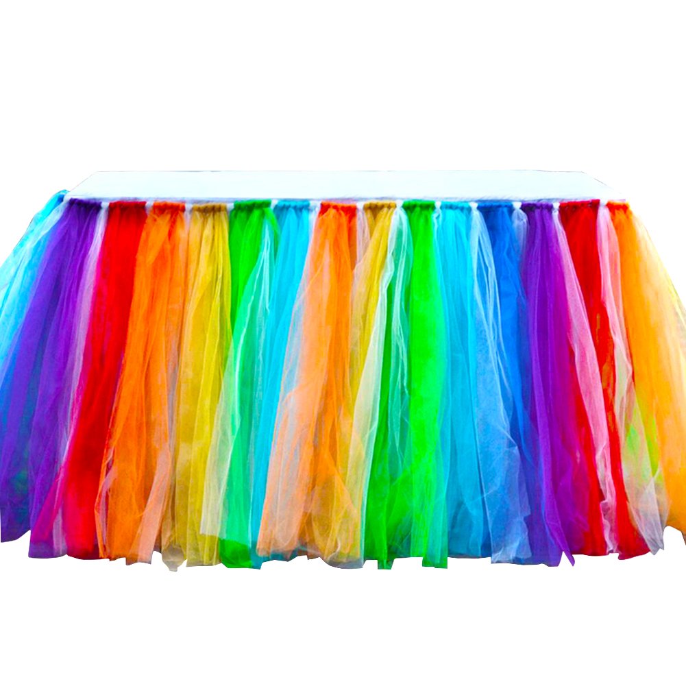 Gonna da tavolo in tulle Garvee 80 x 91,5 cm per feste, baby shower, matrimoni - Tulle in poliestere di alta qualità, soffice, riutilizzabile