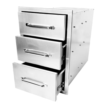 Cassetti per cucina da esterno in acciaio inossidabile Garvee – 14" L x 20,5" A x 23" P, perfetti per postazioni barbecue e cucine da esterno