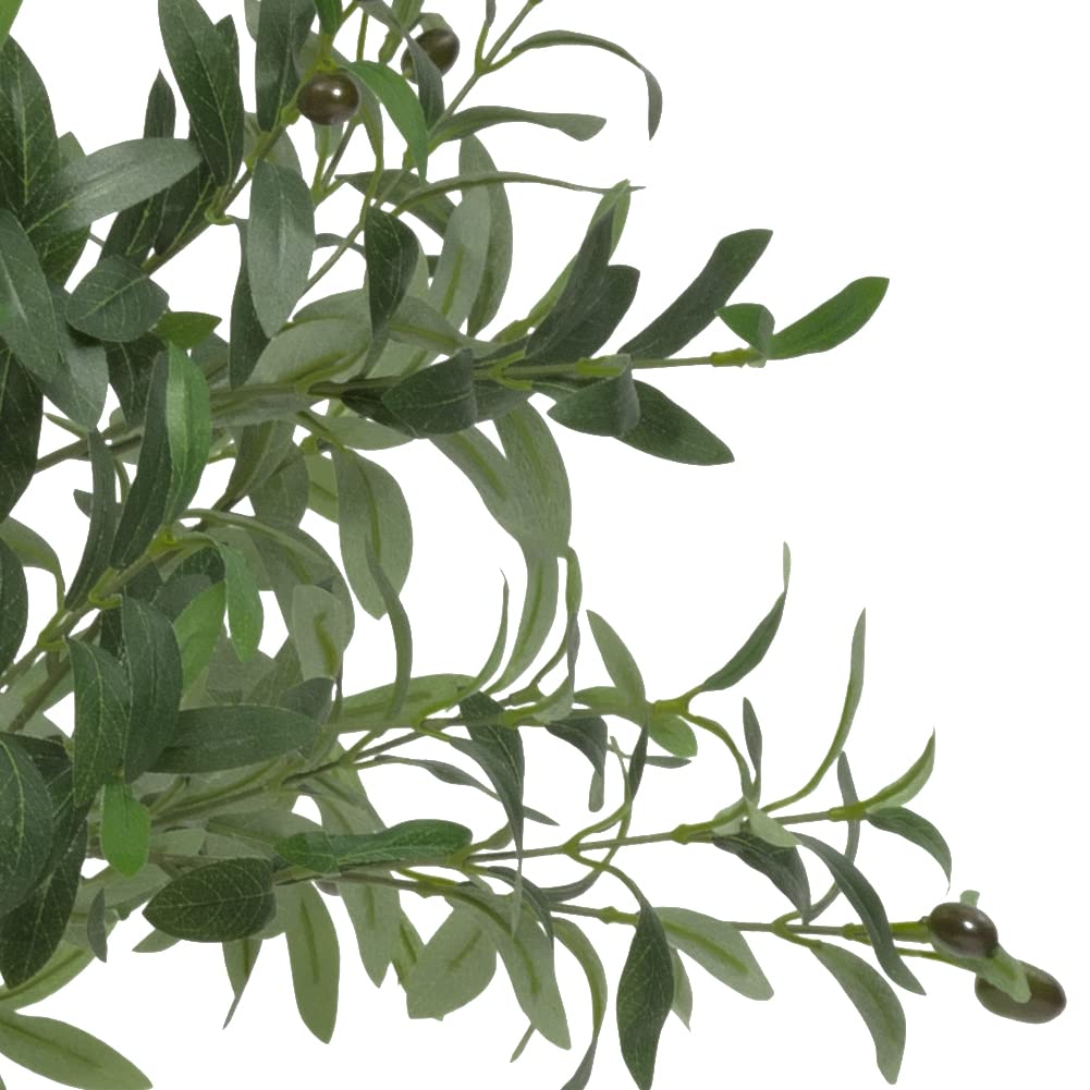 Albero di ulivo artificiale Garvee da 5 piedi con foglie e frutti realistici per soggiorno, camera da letto, ufficio, 150 cm, verde