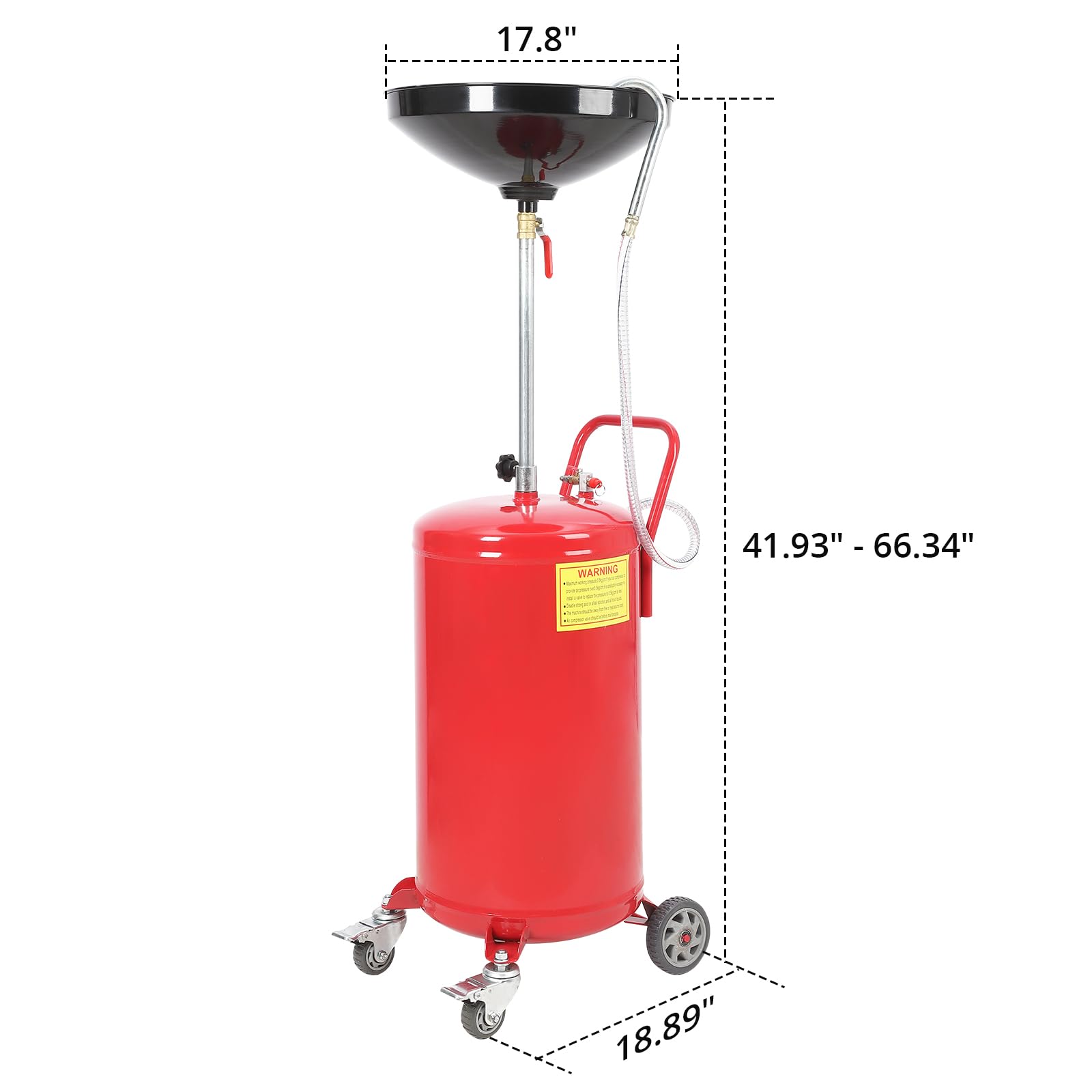 Garvee, vaschetta di raccolta dell'olio da 20 galloni con regolazione dell'altezza, pneumatica, robusta, con ruota per ufficio e garage