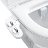 Garvee Bidet Sovrapposizione Ultra-Sottile Inserto WC Doppia Bocchetta Pressione Regolabile Bianco per Bagno di Casa - Weiß/Eb012