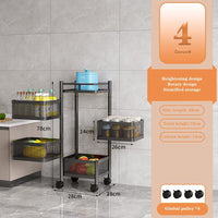 Carrello da cucina in acciaio Garvee 5 in 1, carrello girevole per frutta e verdura con 4 ruote per soggiorno e cucina, design mobile multistrato