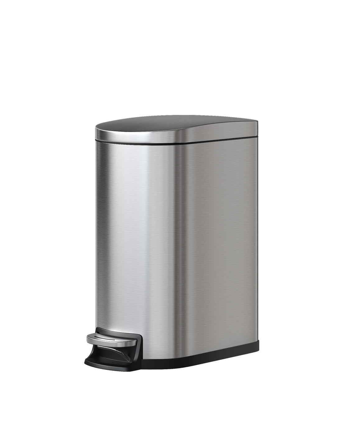 Pattumiera da cucina Garvee da 13 galloni in acciaio inossidabile con coperchio, chiusura ammortizzata, cestino interno, argento, compatta per piccoli spazi