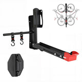Supporto da parete per bicicletta pieghevole e girevole Garvee per ruote da 20-29", metallo, capacità di carico 35 kg, ganci, garage e casa, salvaspazio