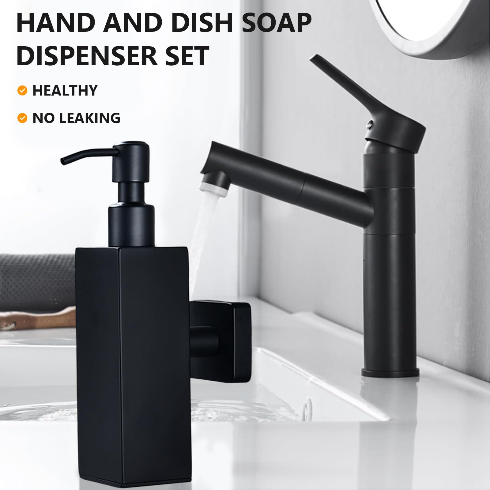 Dispenser di sapone manuale da parete Garvee, ricaricabile con dispenser di shampoo e bagnoschiuma per bagno e cucina, igienico, salvaspazio