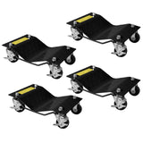 Set di carrelli per auto Garvee, 4 pezzi, acciaio resistente, capacità di sollevamento 6000 libbre, nero, per garage e officina - rosso