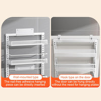 Garvee Organizer per porta in metallo regolabile a 6 livelli, salvaspazio, robusto, regolazione flessibile dell'altezza, cucina e stoccaggio, metallo, nero