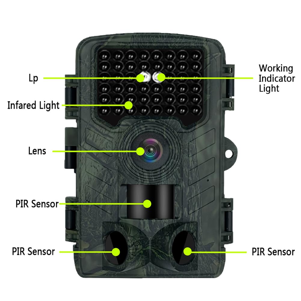 Garvee Fotocamera WiFi 48MP 2.7K Impermeabile IP66 Sensore 120° Grandangolare Per Sorveglianza Fauna Selvatica Senza Scheda