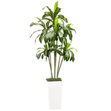Garvee Albero di Natale Artificiale 180cm - Realistico, Regolabile, Poliestere e Plastica, Vaso Bianco Elegante, Casa e Ufficio, Verde Naturale - Verde 183,0 cm