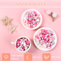 Garvee Set di perline in silicone fai da te, 200 pezzi, kit portachiavi, rosa, corda da 5 m, perline rotonde e poligonali, forniture per gioielli, kit artigianale, idea regalo