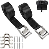 Garvee Zurrgurte Con Klemmschloss 1,5m In Acciaio Inox Antiruggine Per Auto, Moto, Barca - Set 2 Pezzi