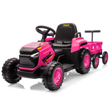 Trattore per bambini Garvee Kids Tractor 12V Twin Motor – Rosa moderno con doppio motore, telecomando per genitori e musica per bambine dai 3 anni in su, da usare nel parco giochi o in giardino. - rosa