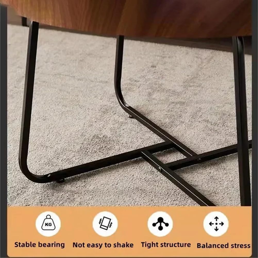 Tavolino da caffè impilabile Garvee, set di 2, rotondo, con piedini antiscivolo, per soggiorno e ufficio, 28x18 e 20x15 pollici, marrone