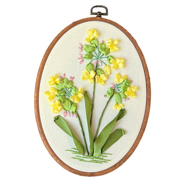 Kit di ricamo Garvee per principianti con motivo floreale 3D, kit di ricamo fai da te con tessuto, telaio, fili, aghi, taglia unica, multicolore