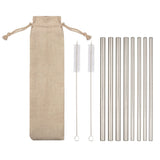 Garvee Set 13 Pezzi Cannucce in Acciaio Inox 304 - Dritte e Curve - Riutilizzabili per Smoothies, Cocktail, Cucina - BPA-Free - Con Spazzole e Borsa Trasporto