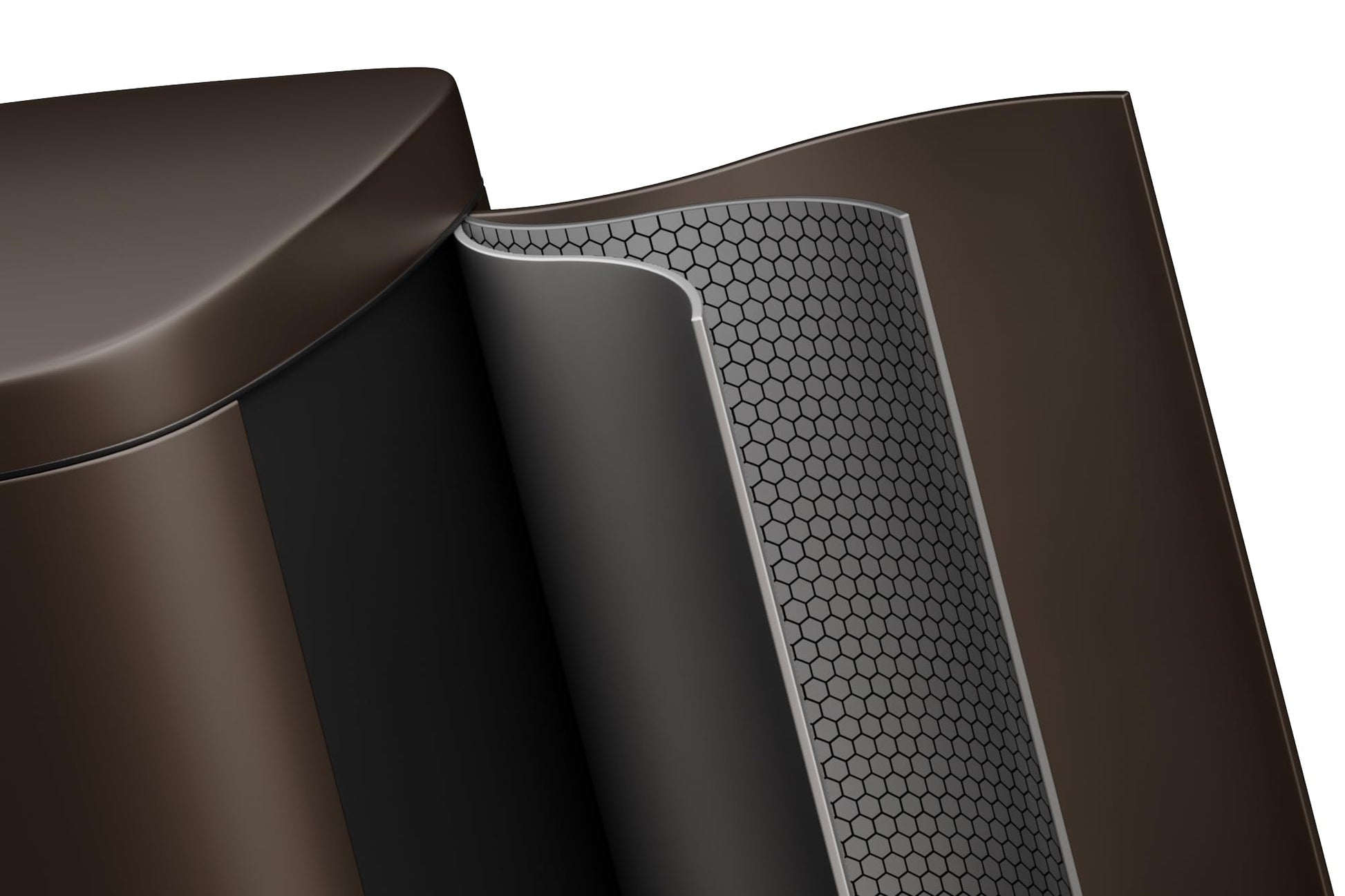 Garvee 13,2+2,6 Gal Set di bidoni in metallo antiruggine con coperchio, meccanismo a pedale, per cucina e bagno, marrone, compatto, ergonomico